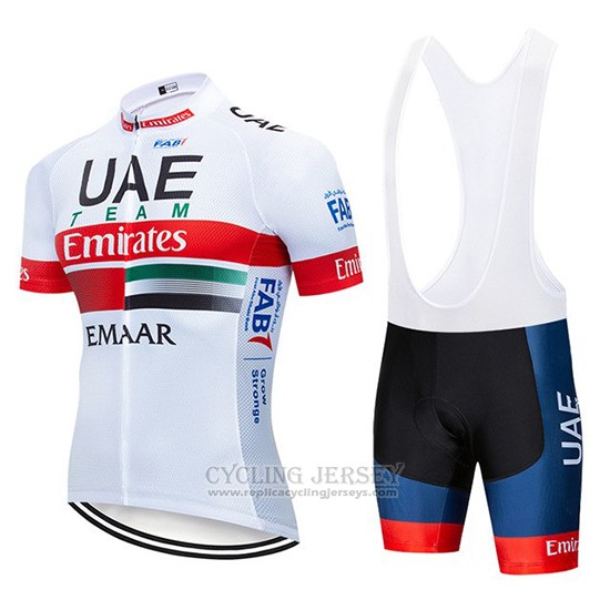 2019 Cycling Jersey UCI World Champion Uae White Red Short Sleeve and Bib Short